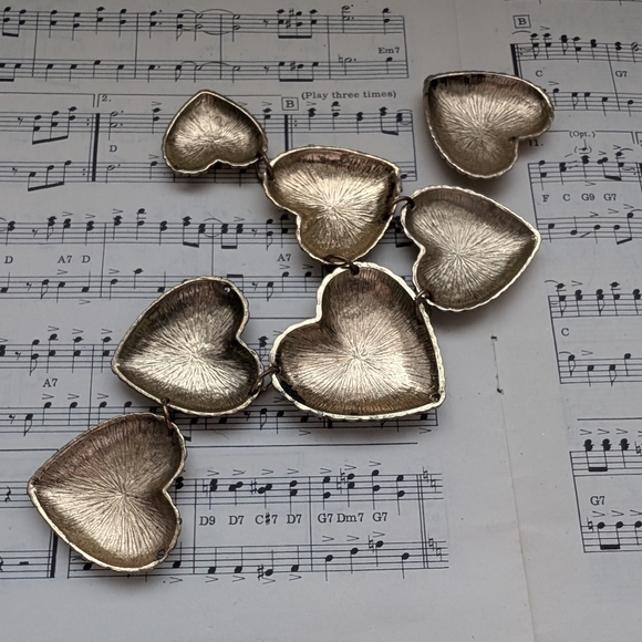 Gold Heart Statement Necklace - Picture 7 of 7